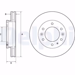 Disque de frein DELPHI BG9140C avant, ventilé, 1 pièce