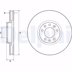 Disque de frein DELPHI BG4696C avant, ventilé, 2 pièce