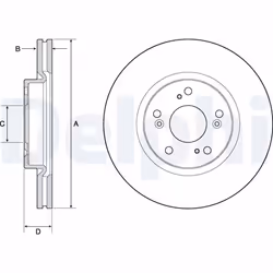 Disque de frein DELPHI BG4698C avant, ventilé, 2 pièce