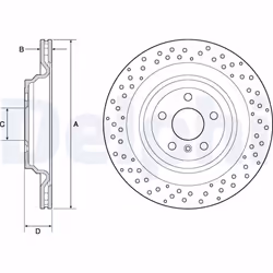 Disque de frein DELPHI BG4699C avant, ventilé, à haute teneur en carbone, 2 pièce - Vue supplémentaire 2
