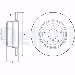 Disque de frein DELPHI BG4695C arrière, ventilé, à haute teneur en carbone, 2 pièce