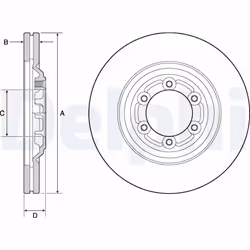 Disque de frein DELPHI BG4697C avant, ventilé, 2 pièce