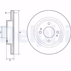 Disque de frein DELPHI BG4830C avant, ventilé, 2 pièce
