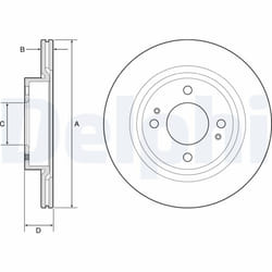 Disque de frein DELPHI BG4830C avant, ventilé, 2 pièce