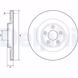 Disque de frein DELPHI BG4833C arrière, ventilé, 2 pièce