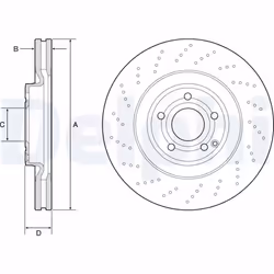 Disque de frein DELPHI BG9192C avant, ventilé, à haute teneur en carbone, 1 pièce