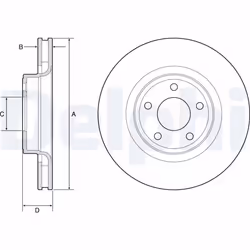 Disque de frein DELPHI BG4831C avant, ventilé, 2 pièce