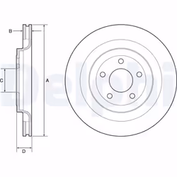 Disque de frein DELPHI BG4832C arrière, ventilé, 2 pièce