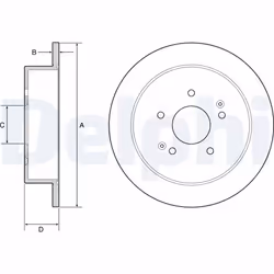 Disque de frein DELPHI BG4940C arrière, plein, 2 pièce