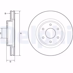 Disque de frein DELPHI BG4941 avant, ventilé, 2 pièce