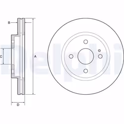 Disque de frein DELPHI BG4942C avant, ventilé, 2 pièce