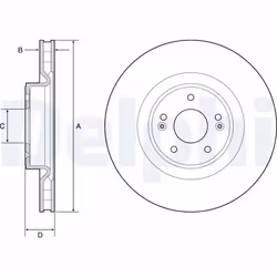 Disque de frein DELPHI BG9228C avant, ventilé, à haute teneur en carbone, 1 pièce