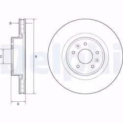 Disque de frein DELPHI BG9232C avant, ventilé, à haute teneur en carbone, 1 pièce