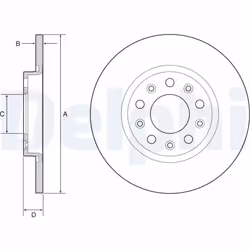 Disque de frein DELPHI BG4960C arrière, plein, 2 pièce
