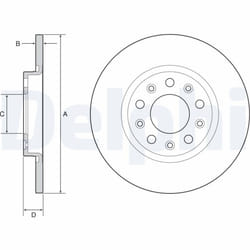 Disque de frein DELPHI BG4960C arrière, plein, 2 pièce