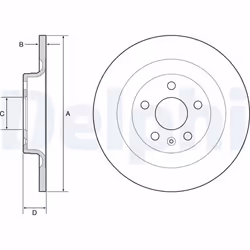 Disque de frein DELPHI BG4950C arrière, ventilé, à haute teneur en carbone, 2 pièce