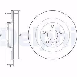 Disque de frein DELPHI BG4966C arrière, plein, à haute teneur en carbone, 2 pièce