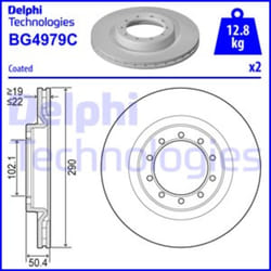 Disque de frein DELPHI BG4979C, 2 pièce