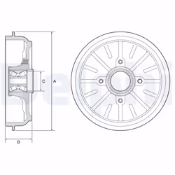 Tambour de frein DELPHI BFR576