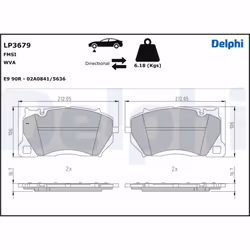 Jeu de plaquettes de frein DELPHI LP3679, avant