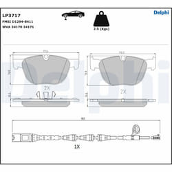 Jeu de plaquettes de frein DELPHI LP3717