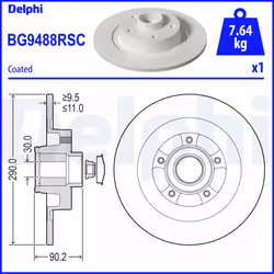 Disque de frein DELPHI BG9488RSC arrière, plein, 1 pièce - Vue supplémentaire 3