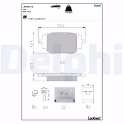 Jeu de plaquettes de frein DELPHI LP5057EV