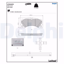 Jeu de plaquettes de frein DELPHI LP5060EV