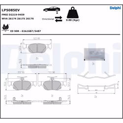 Jeu de plaquettes de frein DELPHI LP5085EV - Vue supplémentaire 2