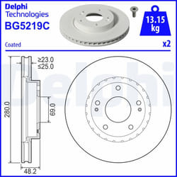Disque de frein DELPHI BG5219C