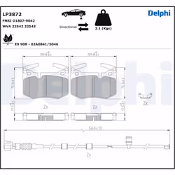 Jeu de plaquettes de frein DELPHI LP3872