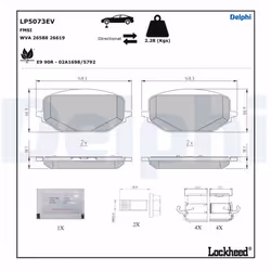 Jeu de plaquettes de frein DELPHI LP5073EV - Vue supplémentaire 2