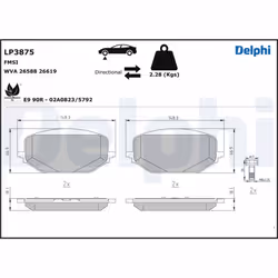 Jeu de plaquettes de frein DELPHI LP3875