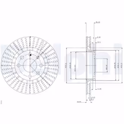 Disque de frein DELPHI BG2636, avant, ventilé, 2 pièce - Vue supplémentaire 4