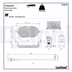 Jeu de plaquettes de frein DELPHI LP5043EV - Vue supplémentaire 2