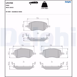 Jeu de plaquettes de frein DELPHI LP3709, avant