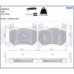 Jeu de plaquettes de frein DELPHI LP3713, avant
