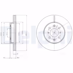 Disque de frein DELPHI BG2759, avant, ventilé, 2 pièce