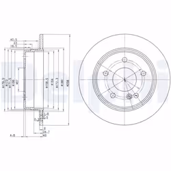 Disque de frein DELPHI BG2761 arrière, plein, 2 pièce