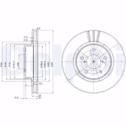 Disque de frein DELPHI BG2767 avant, ventilé, 2 pièce