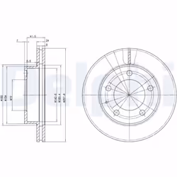 Disque de frein DELPHI BG2779, avant, ventilé, 2 pièce