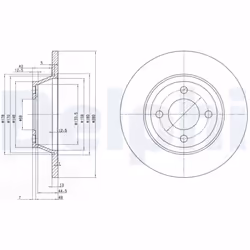 Disque de frein DELPHI BG2783, avant, plein, 2 pièce