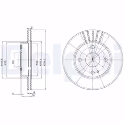 Disque de frein DELPHI BG2802 avant, ventilé, 2 pièce - Vue supplémentaire 4