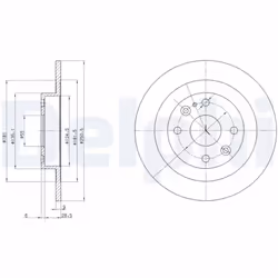 Disque de frein DELPHI BG2805 arrière, plein, 2 pièce