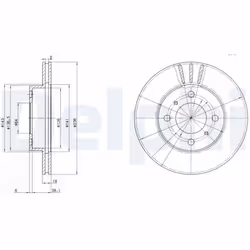 Disque de frein DELPHI BG2810 avant, ventilé, 2 pièce