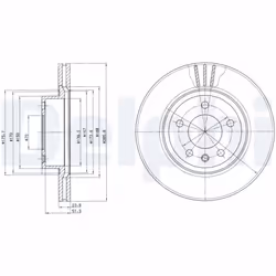 Disque de frein DELPHI BG2908, avant, ventilé, 2 pièce - Vue supplémentaire 4