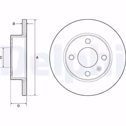 Disque de frein DELPHI BG2909 avant, plein, 2 pièce