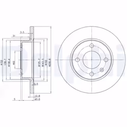 Disque de frein DELPHI BG2910 avant, plein, 2 pièce