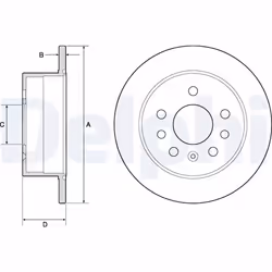 Disque de frein DELPHI BG2879 arrière, plein, 2 pièce