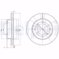 Disque de frein DELPHI BG2891 avant, ventilé, 2 pièce - Vue supplémentaire 4